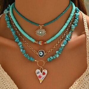 Turquoise Layered Necklace Set